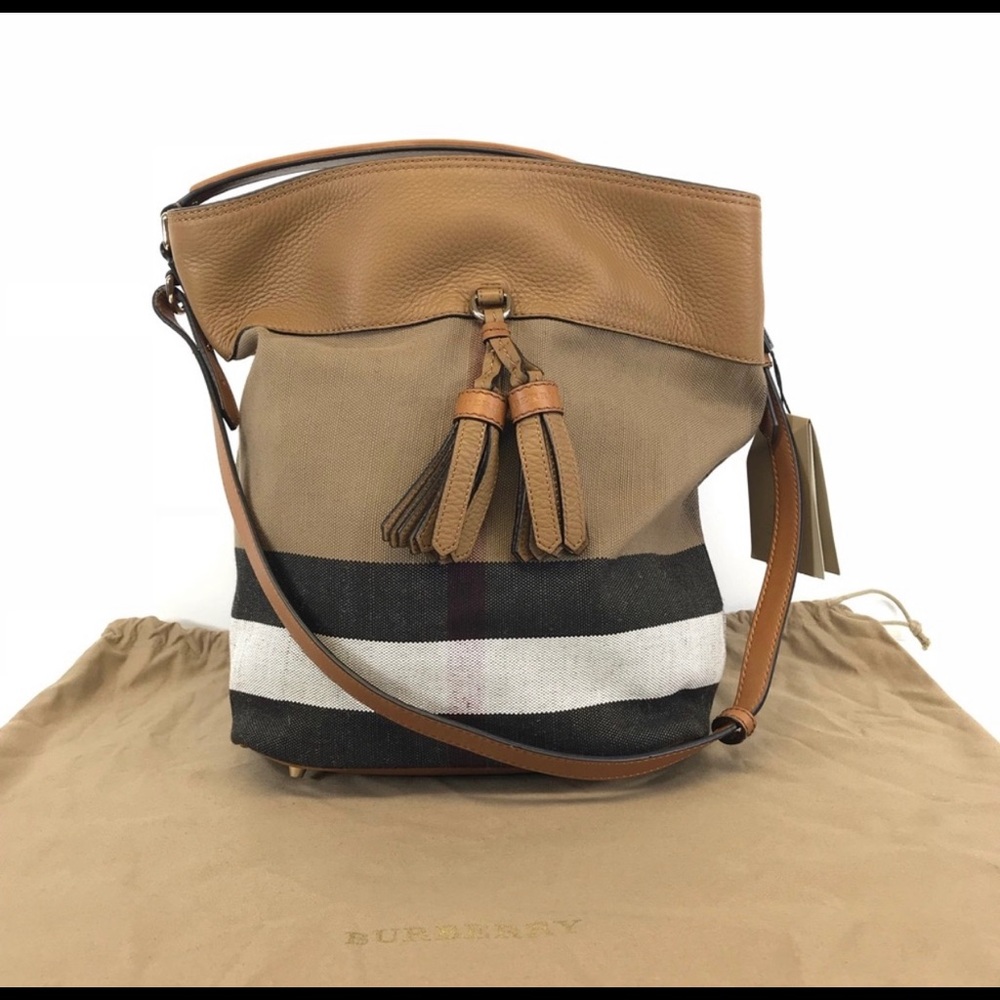 Burberry New check canvas ashby hobo medium bag